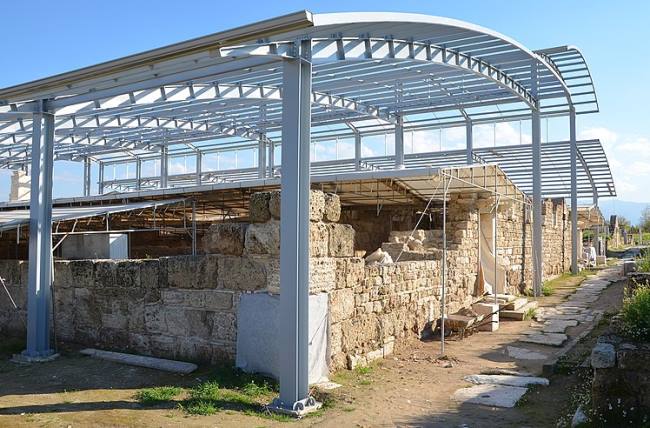 Church of Laodicea is covered by a modern glass roof which protects it against sun and rain damage