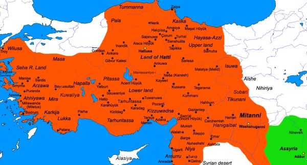 Map of Hittite Empire