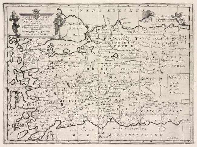 Map Of Asia Minor by Sheldonian Theatre, 1727 