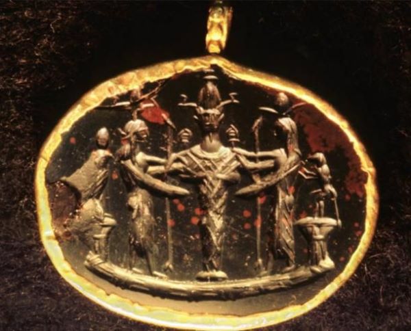 A protective Ephesia Grammata enchanted amulet