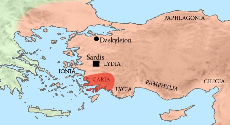 Map of Caria