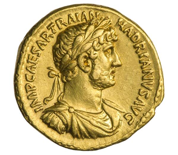 Aureus, a golden coin, from Hadrian's Era