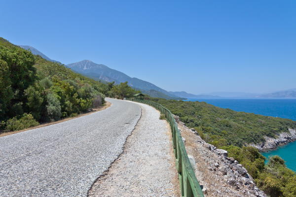 Roads of Dilek Peninsula National Park in Kusadasi, Turkey