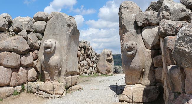 Lion Gate in Hattusa of Hittite Empire