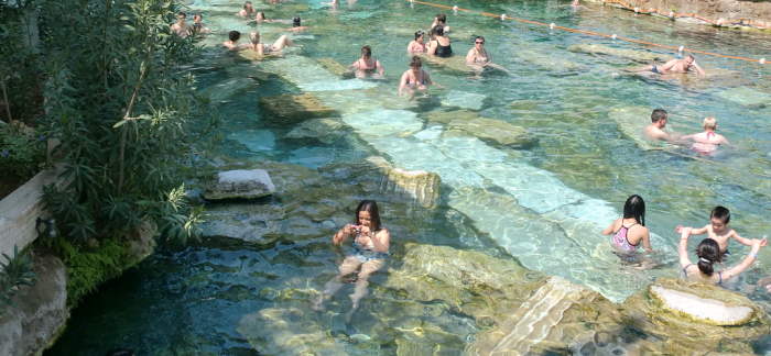 Ancient Pool which is also known as Cleopatra Pool in Hierapolis