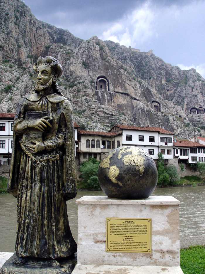 Statue of Strabo in His Birthplace Amasya (Amaseia) in North Turkey Today