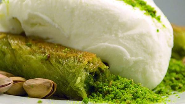 Turkish Ice cream in Pistachio Baklava