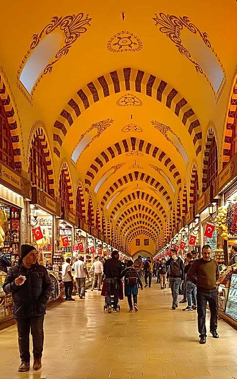 Arched Halls of Istanbul's Spice Bazaar