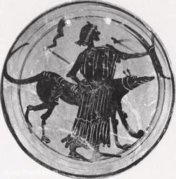 Hecate with her most common two symbols which are dog and torch