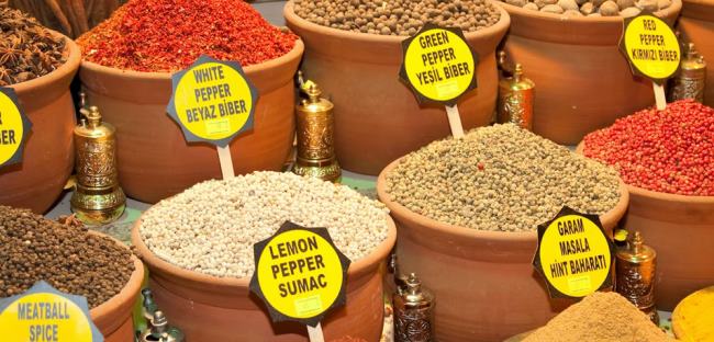 Spices in Spice Bazaar of Istanbul