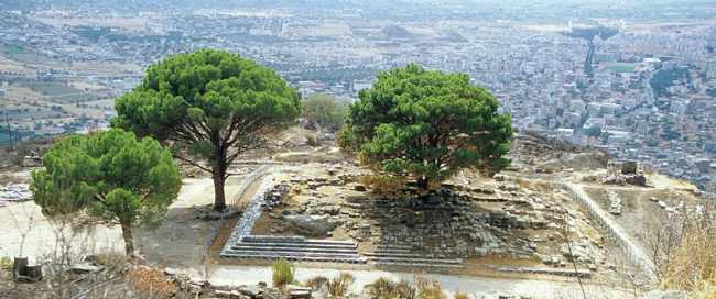 Foundations of Zeus Altar in the Acropolis of Pergamon Ancient City