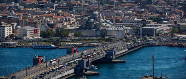 A general view of the Galata Bridge over the Golden Horn, in Istanbul, Thursday July 21, 2016.