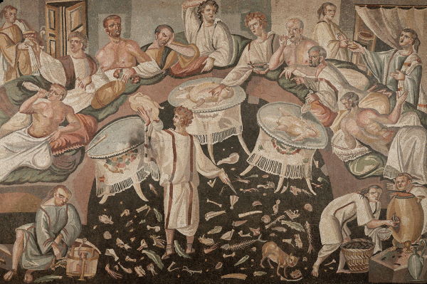 A Roman Feast in Ephesus Portrayed on a Mosaic