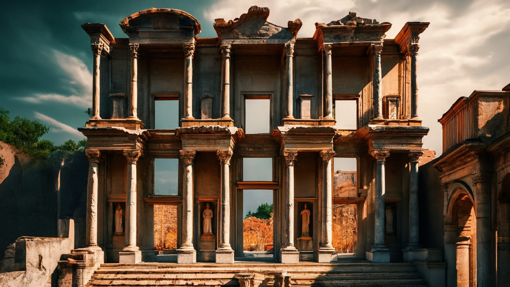 Library of Celsus Reimagined in Baroque Style