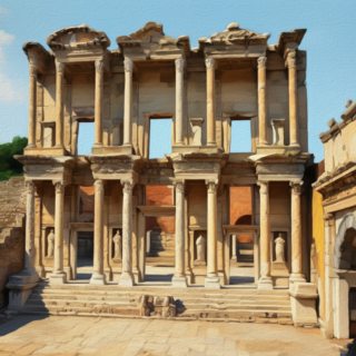 Library of Celsus Reimagined in Renaissance Style