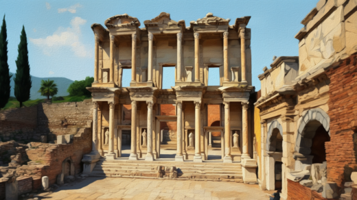 Library of Celsus Reimagined in Renaissance Style