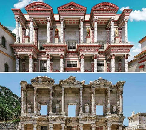 Celsus Library Today Compared With The Original Look