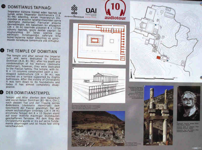 Info Board In Front Of Domitian Temple Of Ephesus