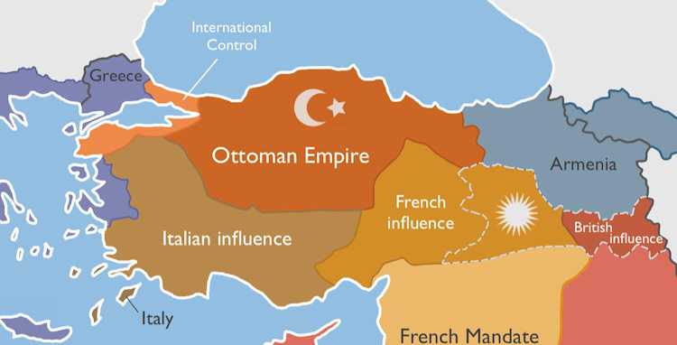 Map Of Occupied Turkey After The First World War