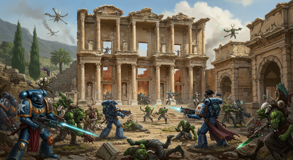 Library of Celsus Across Ten Fantasy Worlds 9 Celsus Library X Warhammer 40K