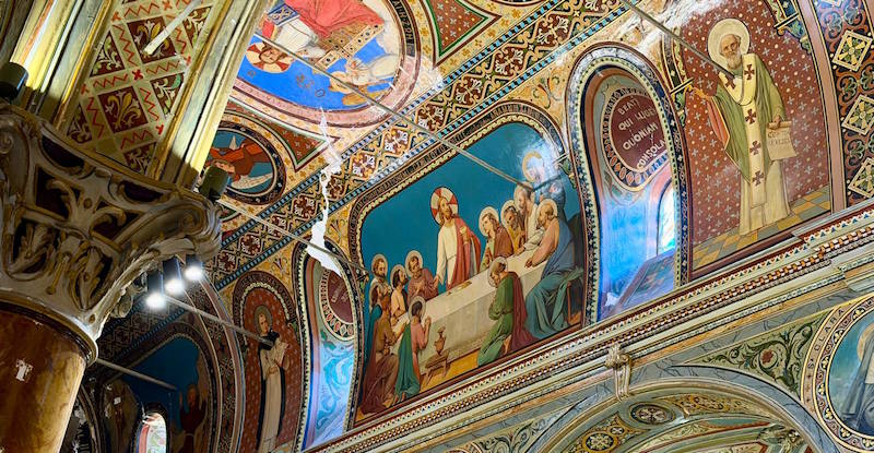 Irenaeus of Lyon 1 The last supper fresco on the ceiling of the Saint Poplycarp Church in Izmir (Smyrna)