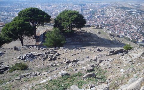 The Letter to Pergamon: Where the Throne of Satan Is 3 Foundation of the Altar of Zeus on the acropolis of Pergamon above Bergama, one reading of Satan's throne in the letter to Pergamum