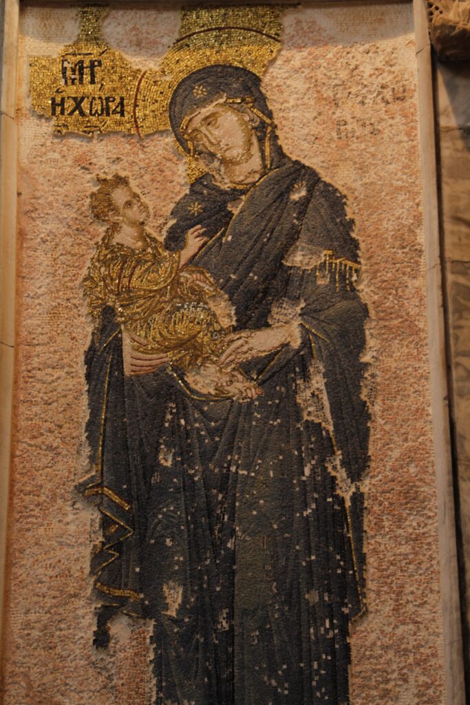 Seven Christian Women of Asia Minor Who Changed History 2 Byzantine mosaic of the Virgin Mary holding the Christ Child in the Chora Church in Istanbul; Mary heads this list of famous Christian women in history