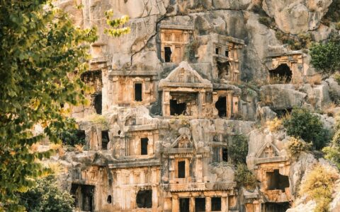 The Seven Stops on Paul's Voyage to Rome in Acts 27 14 Lycian rock tombs cut into the cliff at Myra, the ancient city of Saint Nicholas in Turkey