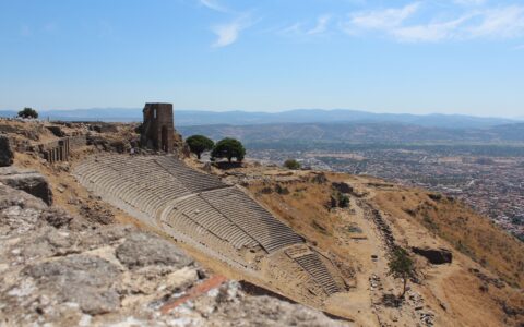 The Seven Churches Today: Modern Names, Locations, and How to Visit Them 7 The steep theater of Pergamon on the acropolis hill above modern Bergama