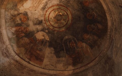 Seven Saints Born in Anatolia 11 Faded Byzantine frescoes in a dome of the Church of Saint Nicholas in Demre, ancient Myra