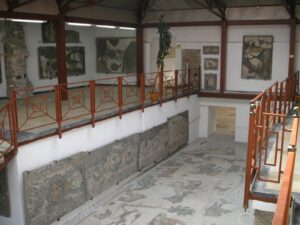 Floor mosaics of the Great Palace of Constantinople on display in the Great Palace Mosaic Museum in Istanbul